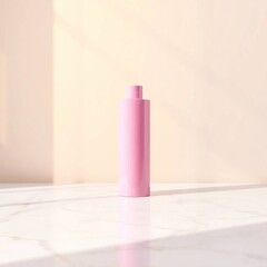 Minimalist Pink Cylinder Bottle Product Photography