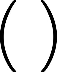 Text brackets icon. Black quotation marks. Curly braces, double symmetric and angle. Vintage typographic symbol calligraphic quote frame. Doodle, element lettering. Vector for punctuation math.