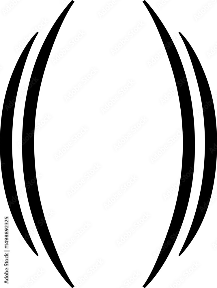 Fototapete Text brackets icon. Black quotation marks. Curly braces, double symmetric and angle. Vintage typographic symbol calligraphic quote frame. Doodle, element lettering. Vector for punctuation math.