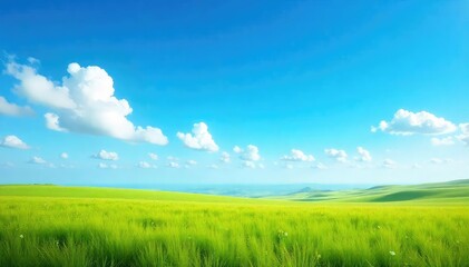 Obraz premium A serene landscape featuring a vast, clear blue sky overhead, inviting contemplation and a sense of freedom Perfect for travel, nature, and peace-themed projects , elegance, weather, nature