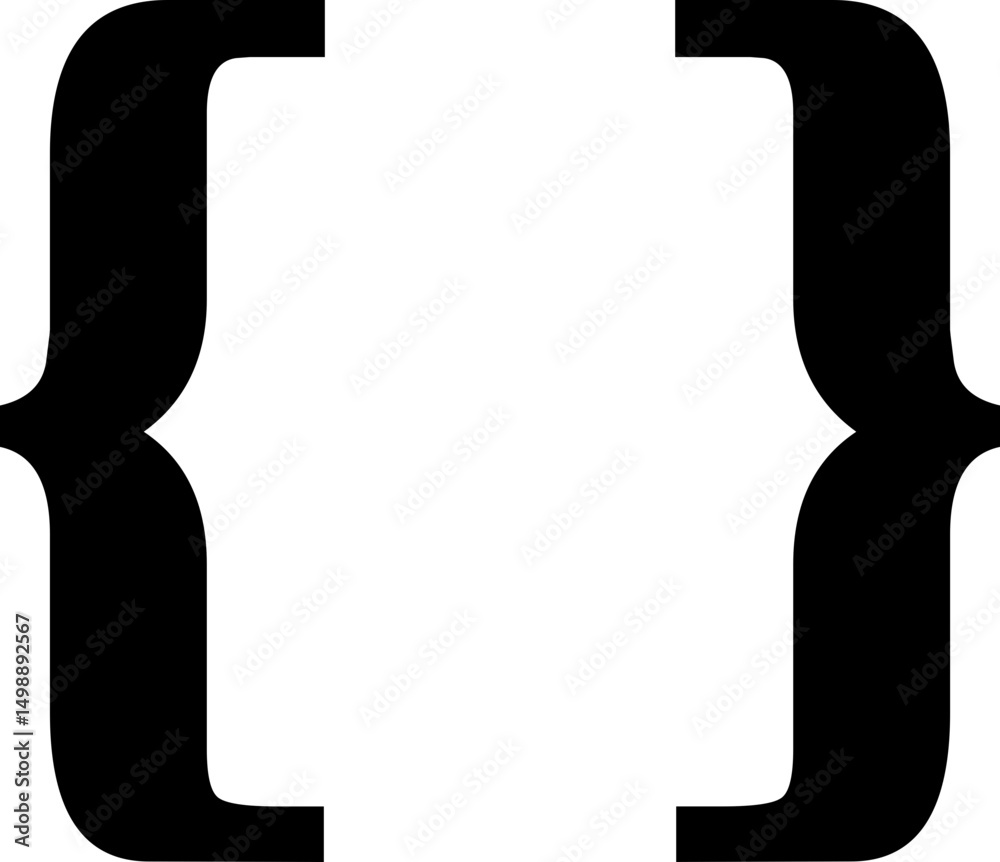 Fototapete text brackets icon. black quotation marks. curly braces, double symmetric and angle. vintage typogra