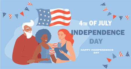 vector illustration in a flat style on the theme of us independence day