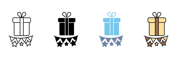 GIFT BOX concept line icon. Simple element illustration.