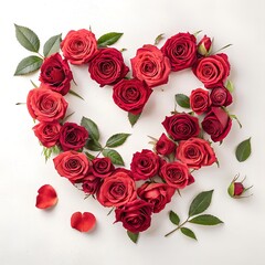 Heart Made of Red Roses Fresh Floral Arrangement Valentines Gift
