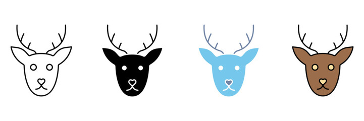 reindeer concept line icon. Simple element illustration.