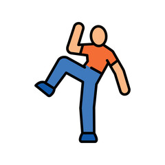 standing oblique crunches color line icon for digital and print projects.