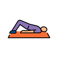 glute bridge color flat icon for digital and print projects.