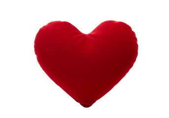 valentine's Day heart pillow silk velvet isolated on transparent background Generative Ai.
