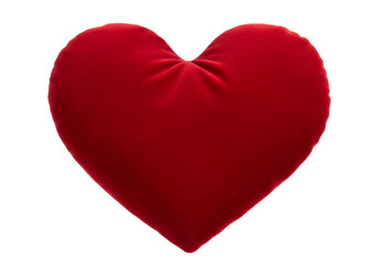 valentine's Day heart pillow silk velvet isolated on transparent background Generative Ai.

