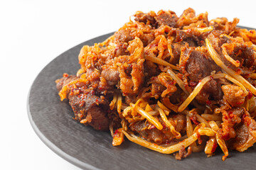 Stir-Fried Cumin Beef on a White Background