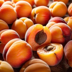 Fototapeta premium Apricot fruits as food background.