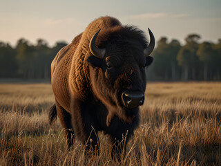 Wild buffalo in the forest