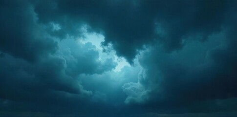 Naklejka premium A brooding, dark sky filled with heavy, ominous clouds, creating a dramatic and moody atmosphere Perfect for illustrating concepts of storm, mystery, or impending doom , grey clouds, powerful