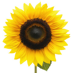 Fototapeta premium Bright and Cheerful Sunflower Bloom Isolated on White Background