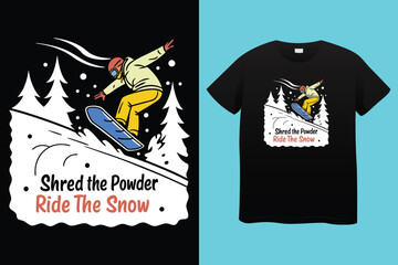 Man Riding Snowboard – Vibrant Mountain Snow Scene Illustration, Colorful Snowboarder on Snowy Peak – Winter Activity Vector, Thrilling Snowboarding Adventure – Vector Man on Icy Slope.