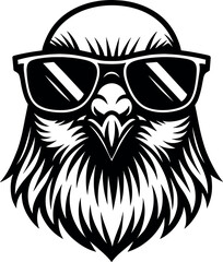 Obraz premium Pigeon with Glasses vector silhouette print design