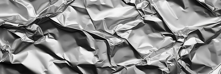 Crumpled Aluminum Foil Texture Background