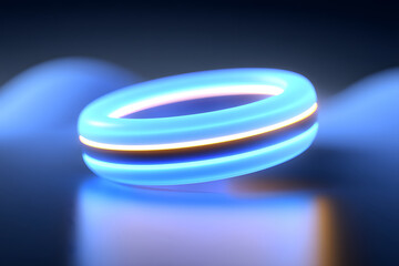Fototapeta premium Futuristic glowing blue technology circle illustration