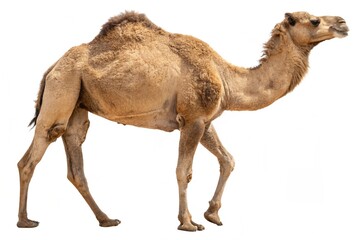 Desert Navigator: A solitary camel strides gracefully across the arid expanse, embodying the spirit of resilience and enduring the harsh desert landscape, a symbol of adventure.