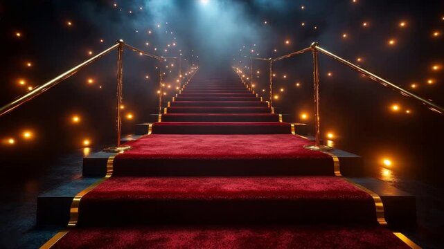 red carpet on black background
