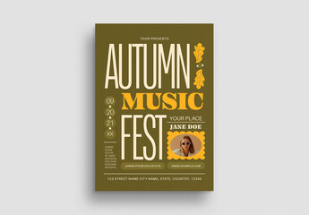 Green Bold Minimalism Autumn Music Festival Flyer Layout