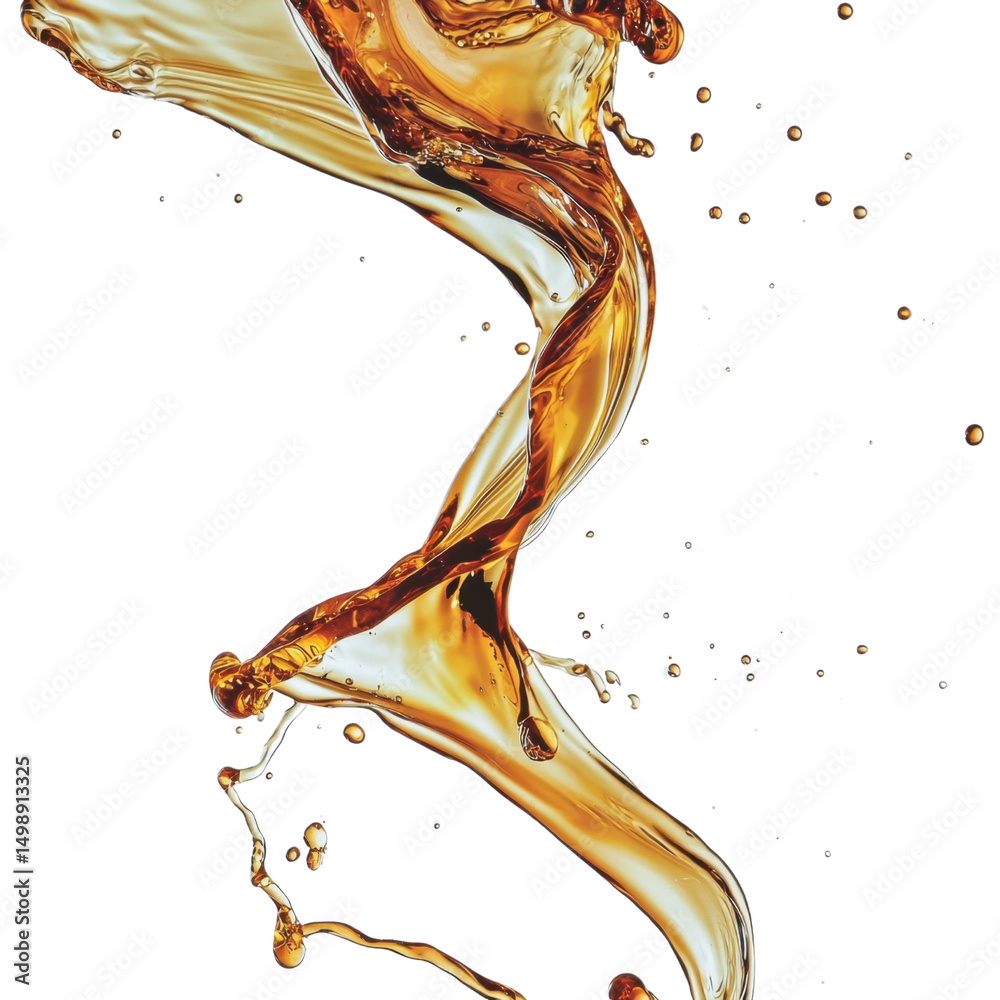 Poster fluid splash creating dynamic motion on a vibrant background display