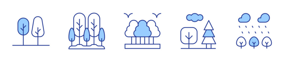 forest, tree. Forest Icon vector illustration. Line Duotone style. Editable stroke