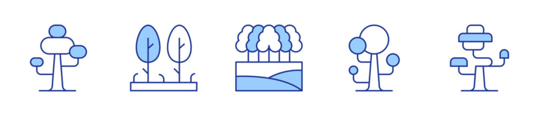 trees, tree, forest. Forest Icon vector illustration. Line Duotone style. Editable stroke