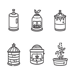 Eco friendly bio digester outline illustration vector