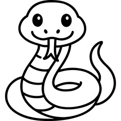 Fototapeta premium Simple cartoon snake outline
