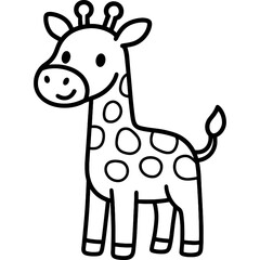 Fototapeta premium giraffe outline sketch for kids