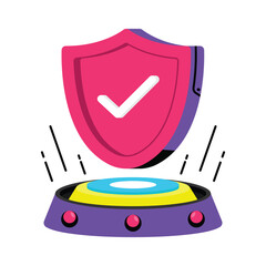 Mobile Shield Vector style icon. Eps 10 file