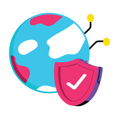 Cyber Security Insurance Vector style icon. Eps 10 file