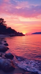 Sunset landscape outdoors horizon nature.