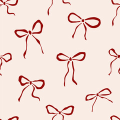 Hand drawn charming bows pattern