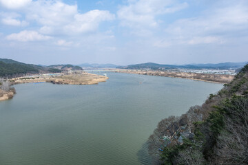 世界遺産の扶蘇山城から眺める白馬江