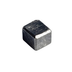 Metallic Cube on Black Background with Sharp Edges and Texture
