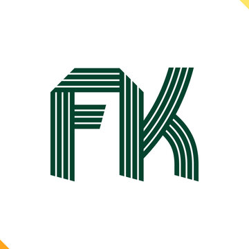 Parallel Line Monogram Initial Logo Logo Letter F and K