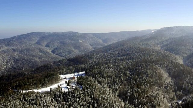 Explore the stunning winter landscape of Goc in Serbia with its scenic snow-covered mountains