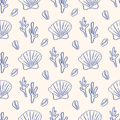 Hand drawn coastal pattern
