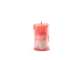 pink candle isolated on white transparent back ground