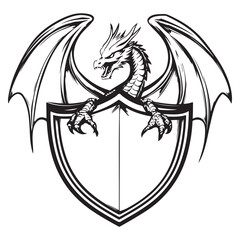 heraldic dragon with shield