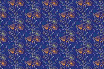 cotton line flower, outline sketch motif, seamless floral print, hand drawn textile art, fashion repeat layout, modern bloom idea, minimal pattern

