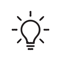 idea generation, light bulb symbol, lamp icon vector art illustration eps 10