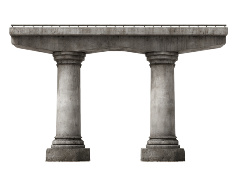 Ancient Stone Columns Supporting a Wide Flat Top, PNG