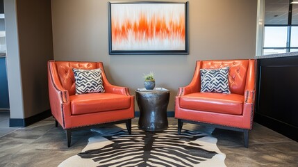 Smooth plaster wall with laser-cut art panel installed