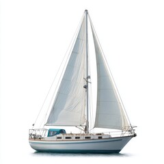 Classic sailboat yacht isolated on white background