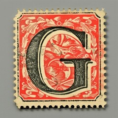 Obraz premium Font art postage stamp calligraphy.