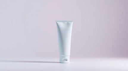 Elegant White Cosmetic Tube Packaging Mockup Minimalist Design for Skincare or Beauty Products
