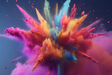 Colorful abstract galaxy with ink splashes and cosmic nebula patterns